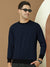 Upgrade Fleece Funky Style Sweatshirt For Men-Navy with Black-BE2513