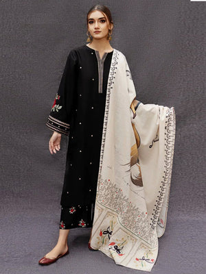 Urge Dhanak Printed Wool Shawl Unstitched 3 Pcs Suit For Women-BE2896/LV212