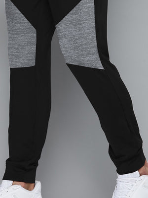 VERSACE Terry Fleece Jogger Sweatpant For Men-Black with Melange Panel-BE2655