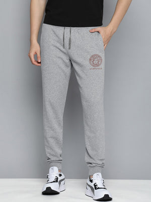 VERSACE Terry Fleece Jogger Sweatpant For Men-Grey Melange-BE2700