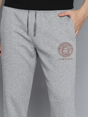 VERSACE Terry Fleece Jogger Sweatpant For Men-Grey Melange-BE2700