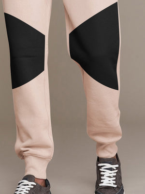 VERSACE Terry Fleece Jogger Sweatpant For Men-Peach with Black Panel-BE2711