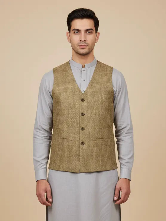 Men’s Premium Tweed Waistcoat Skin Melange-WC19
