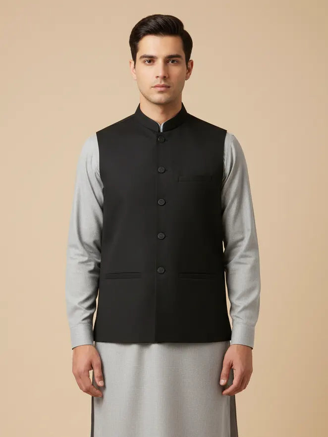 Men’s Premium Tropical Waistcoat Dark Grey-WC18