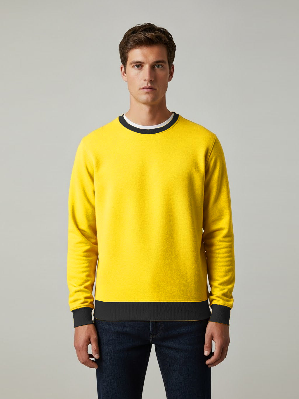 Upgrade Fashion Terry Fleece Funky Style Sweatshirt For Men-Yellow-UFS02