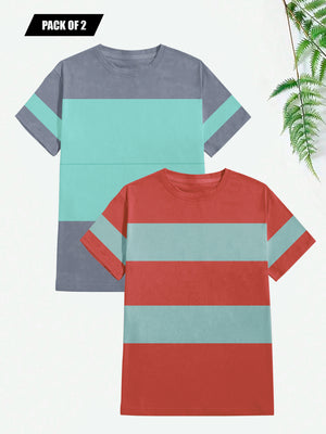 Pack Of 2 Panel Style T Shirt For Men