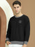 ZARA Fleece Funky Style Sweatshirt For Men-Charcoal with Grey-BE2483