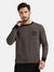 ZARA Fleece Funky Style Sweatshirt For Men-Chocolate Brown with Black-BE2549