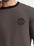 ZARA Fleece Funky Style Sweatshirt For Men-Chocolate Brown with Black-BE2549