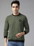 ZARA Fleece Funky Style Sweatshirt For Men-Olive Green with Black-BE2369