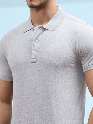 PYPR Summer Solid Polo Shirt For Men-Grey-BE1592/BR13823