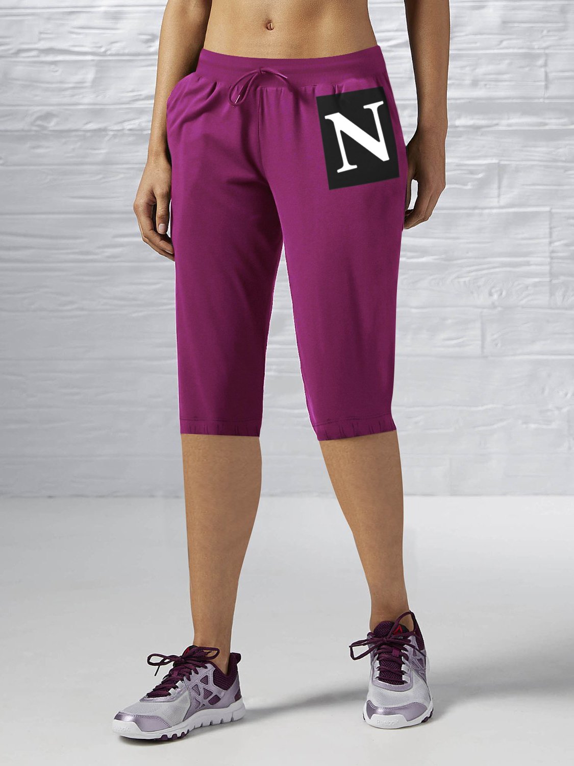 NK Fleece Gathering Bottom Capri For Ladies-Magenta-SP5613