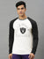 47 Raglan Sleeve Crew Neck Tee Shirt For Men-Off White & Black with Print-SP2086