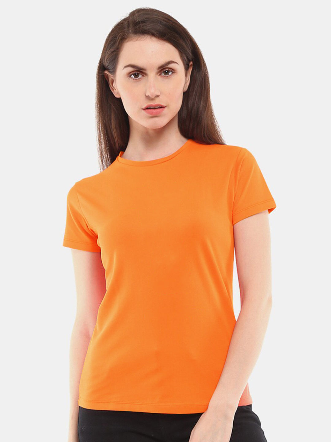 Popular Sports Crew Neck T Shirt For Women-Orange-SP2836