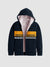 Miami Vibes Stylish Inner Fur Zipper Hoodie For Kids-Navy With Yellow Panel-SP1172/RT2290