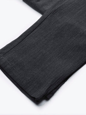 Louis Vicaci Super Stretchy Slim Fit Interlock Denim Pent For Men-Dark Grey Melange-BR404