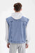 Sleeveless Plush Fur Denim Jeans Jacket For Men-Light Blue-BR206