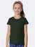 Knight Wear Crew Neck T Shirt For-Girls-Dark Green-SP3074