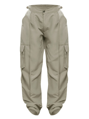 Lightweight Parachute Shell Low Rise Cargo's Jogger Trouser For Ladies-Light Olive-SP3330