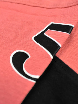 Champion Single Jersey Polo Shirt For Kids-Coral Pink & Black Panels-SP1685/RT2406