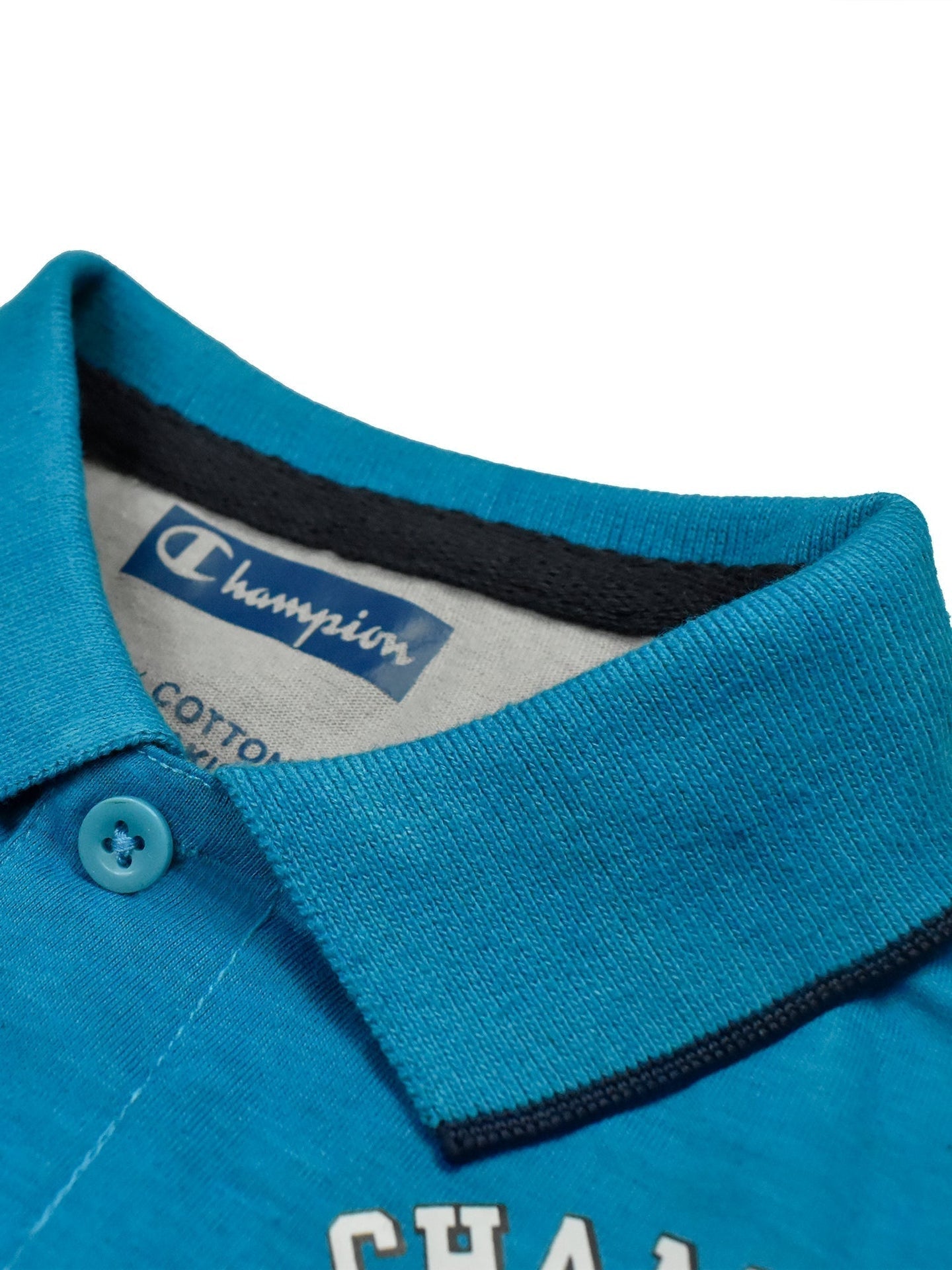 Champion Single Jersey Polo Shirt For Kids-Grey with Dark Blue & Sky Blue-SP1701/RT2411