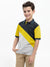 Champion Single Jersey Polo Shirt For Kids-Grey Melange with Yellow & Navy Panels-SP1722/RT2424