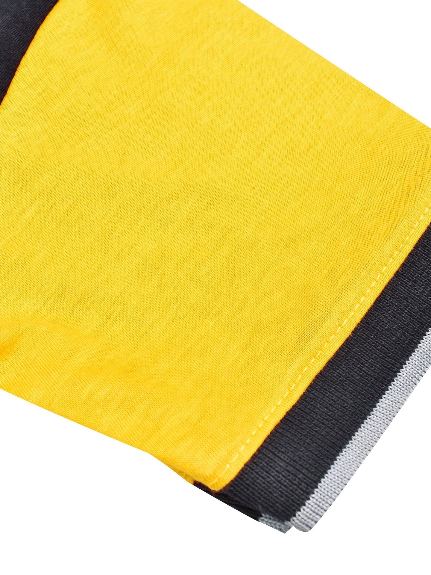 Champion Single Jersey Polo Shirt For Kids-Grey Melange with Yellow & Navy Panels-SP1722/RT2424