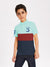 Champion Single Jersey Polo Shirt For Kids-Light Sea Green & Red with Navy Melange Panels-SP1680/RT2402