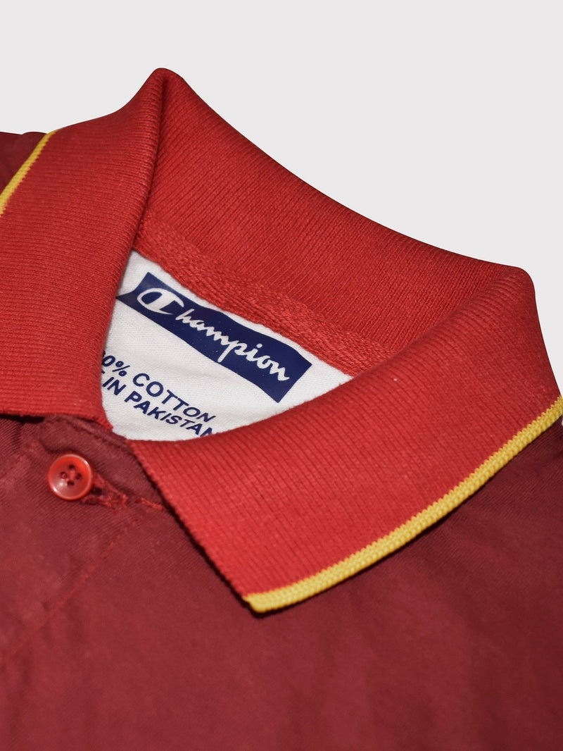 Champion Single Jersey Polo Shirt For Kids-Peach with Yellow & Red-SP1702/RT2412