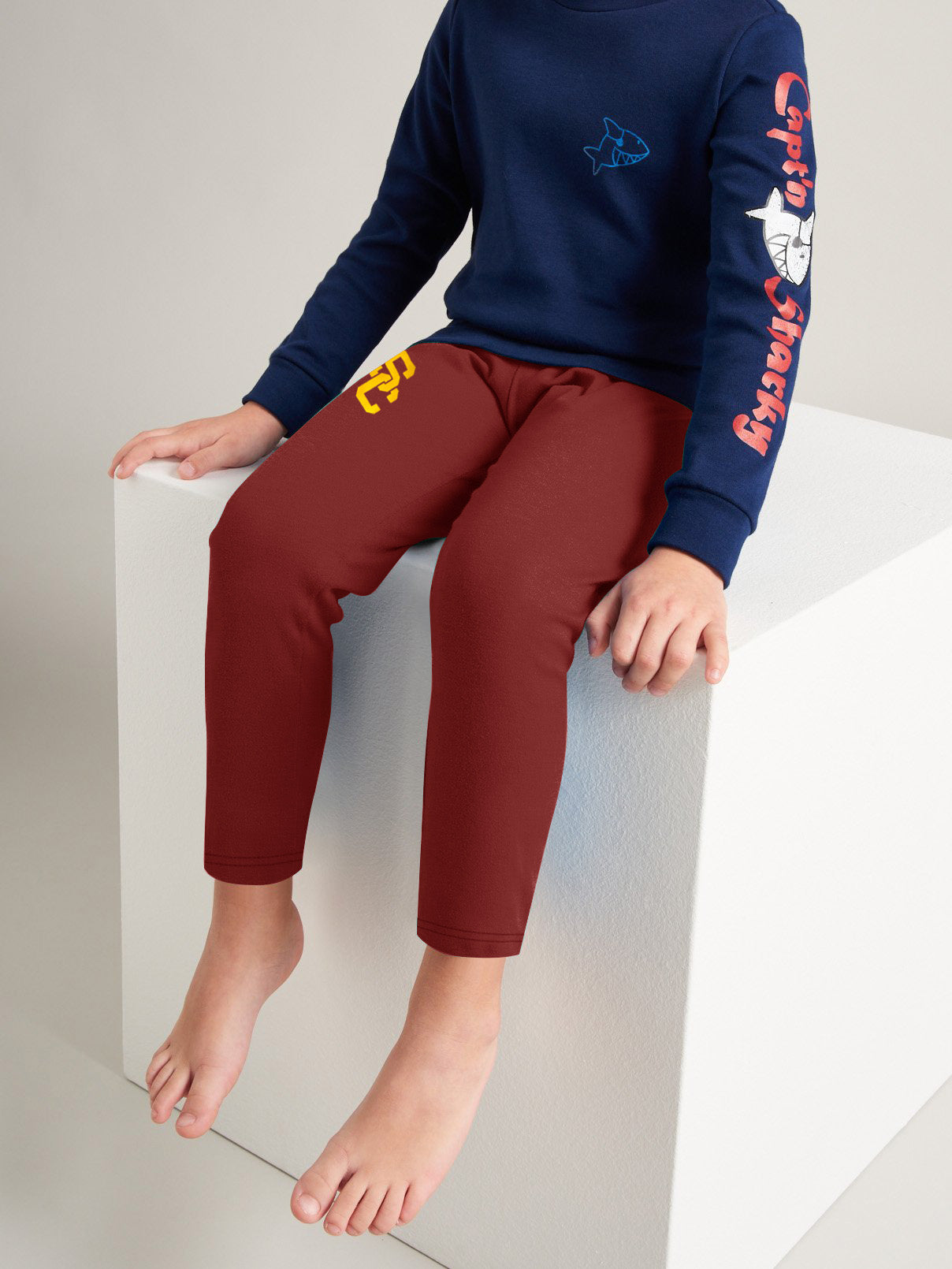 GEN 2 Regular Fit Fleece Trouser For Kids-Red-SP921