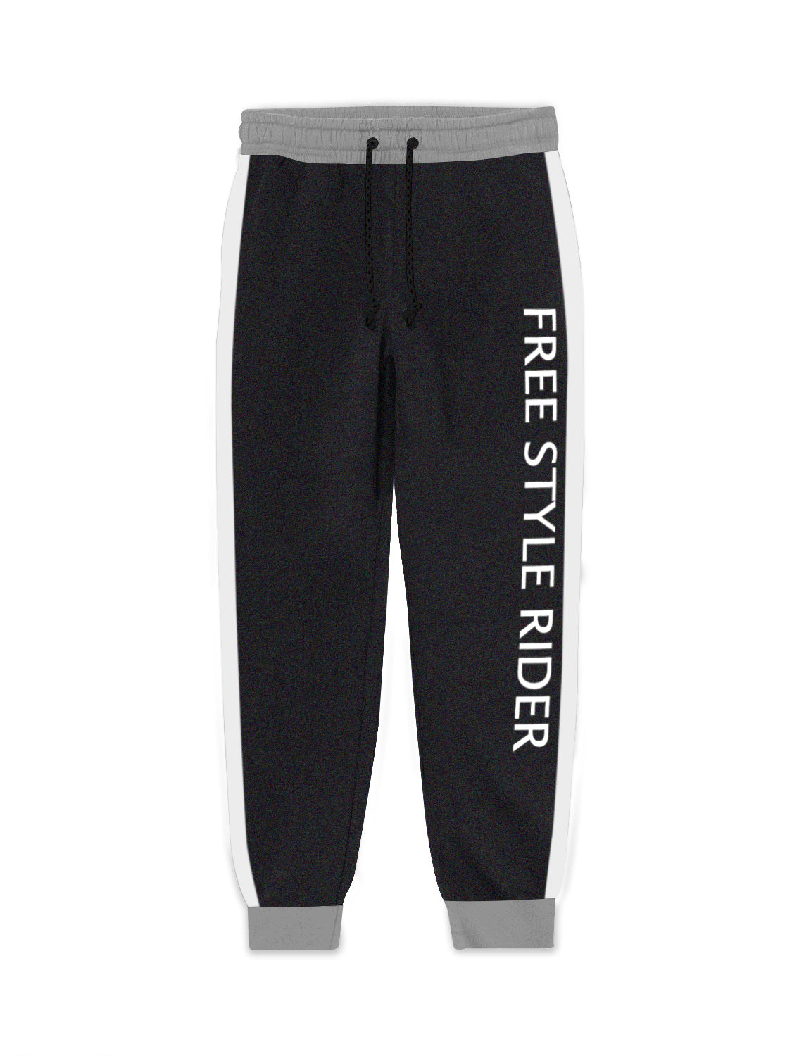 Mango Terry Fleece Slim Fit Jogger Trouser For Kids-Charcoal Melange With Stripe-AZ64