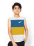 NK Crew Neck Sleeveless Tee Shirt For Kids-White with Panels-SP2331