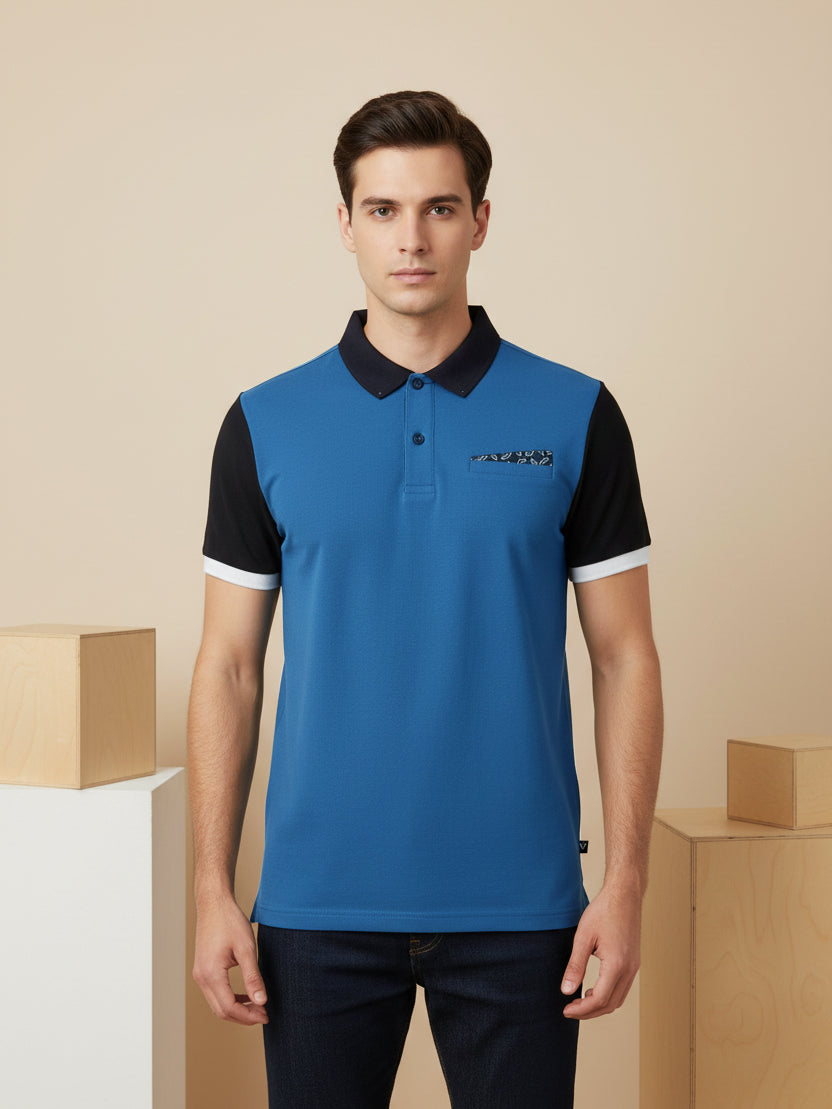LV Summer Polo Shirt For Men-Dark Sky with Black-BE805/BR13047