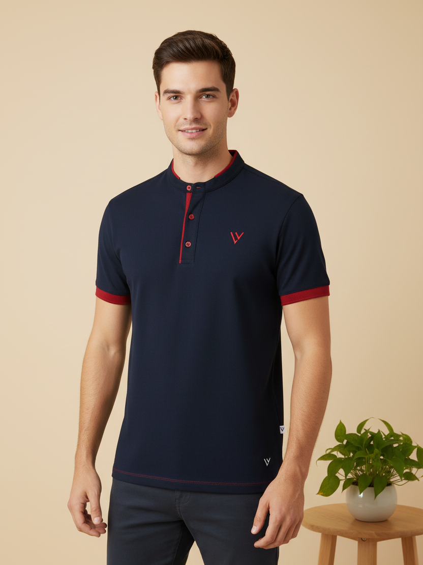 LV Summer Polo Shirt For Men-Dark Navy-BE729/BR12980