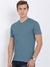 M-17 Single Jersey V Neck Tee Shirt For Men-Blue Melange-SP1917