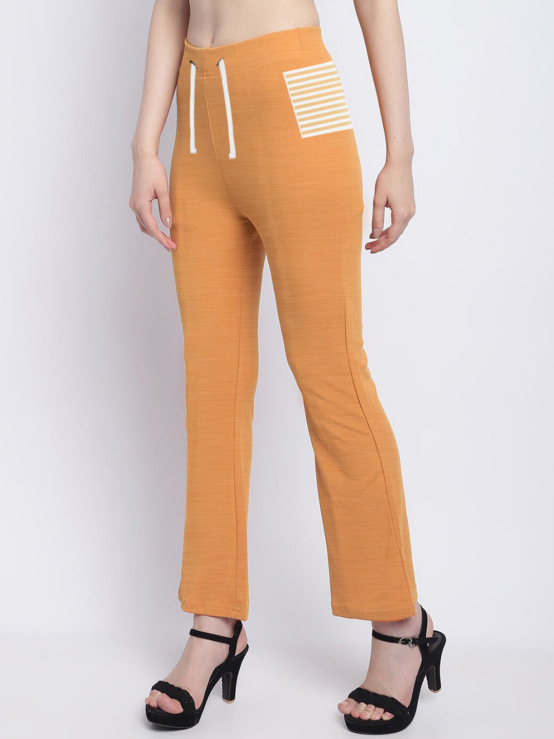 Next Terry Fleece Bell Bottom Trouser For Ladies Orange Melange-SP1250
