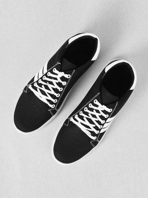 Men Vans Style Stripe Sneaker Shoes-Black-RT1862