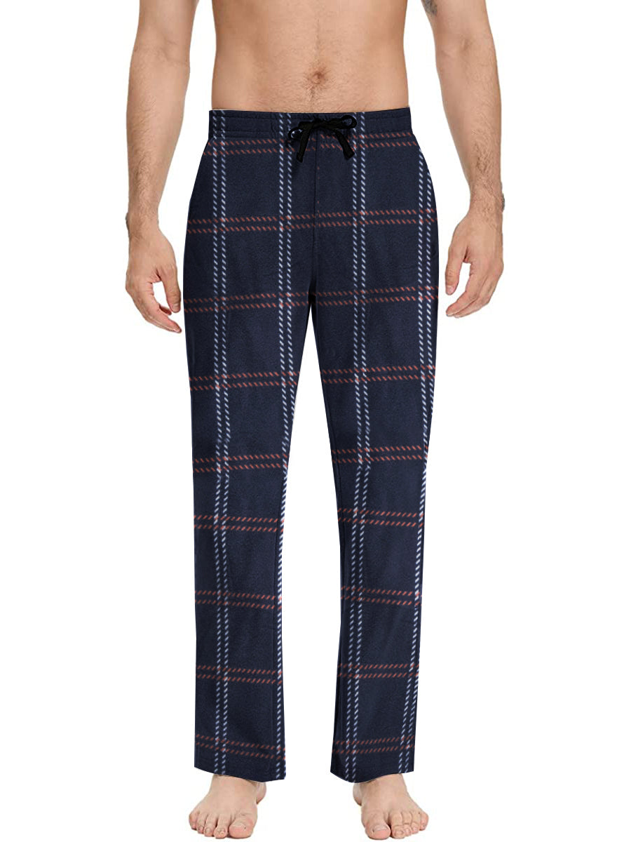 Havers Flannel Plaid Double Lining Relaxed Winter Pajama For Men-Dark Navy-RT1146