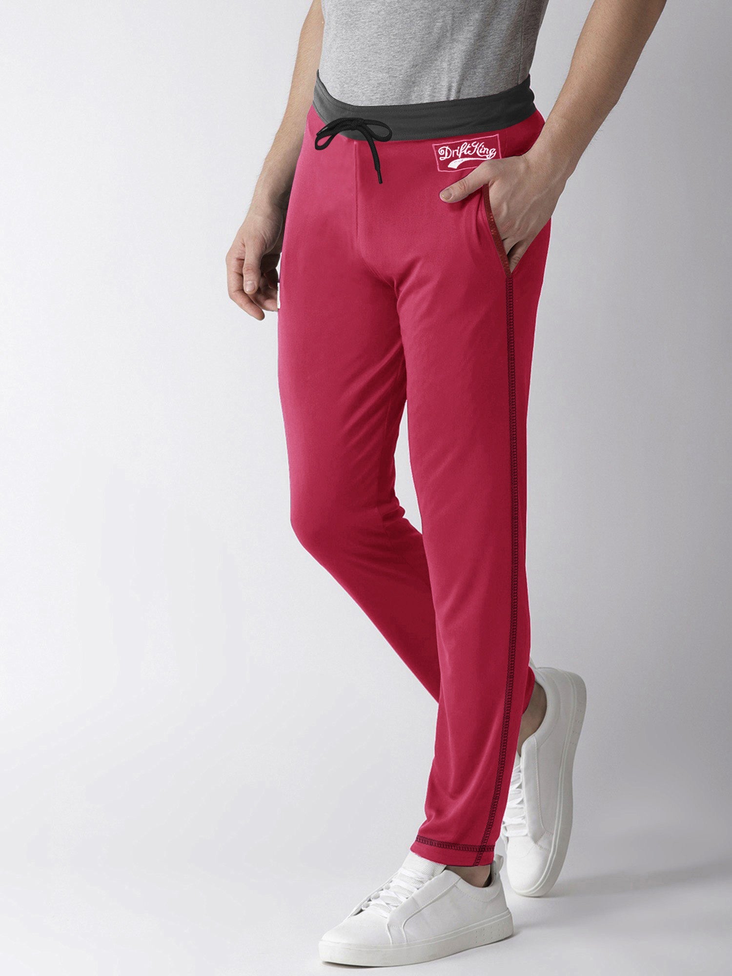 Drift King Regular Fit Fleece Jogger Trouser For Men-Magenta-SP855