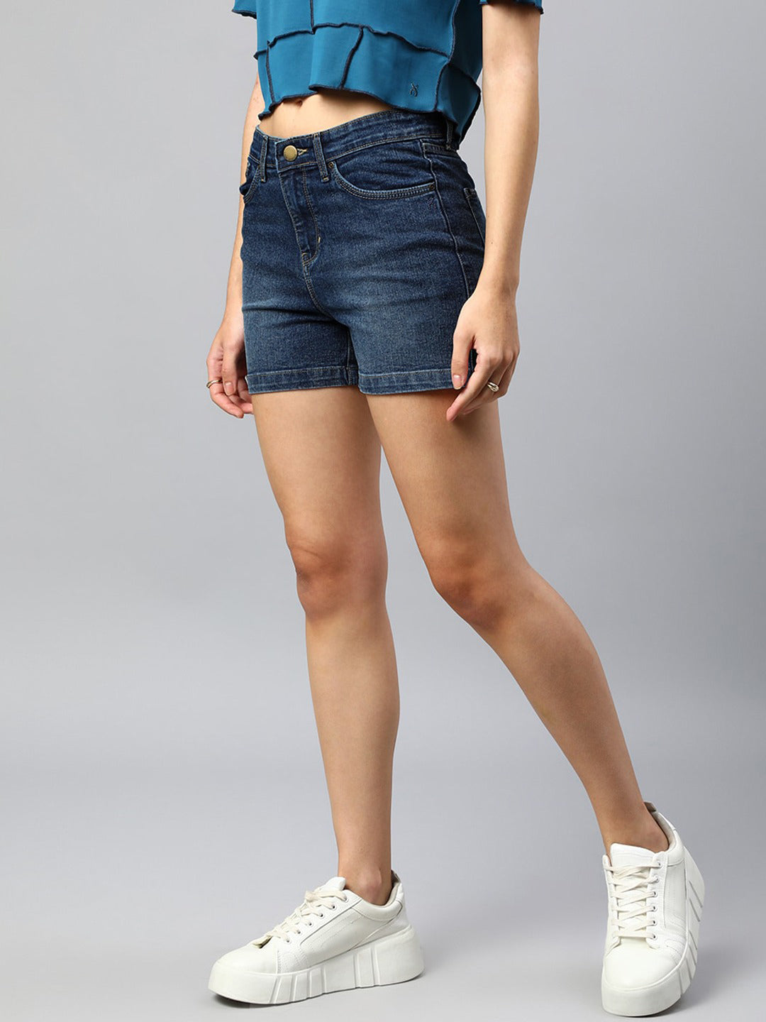 NXT Denim Short For Ladies-Navy Faded-SP2436
