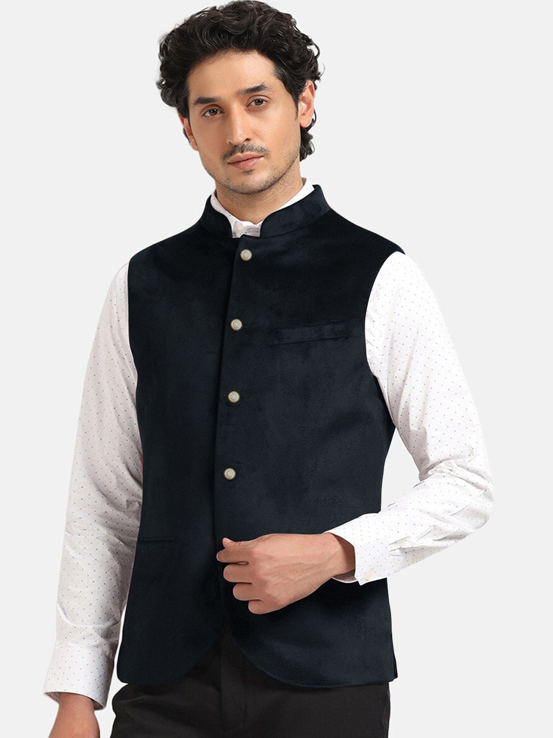 Premium Quality Stylish Waistcoat For Men-Dark Navy-SP2979