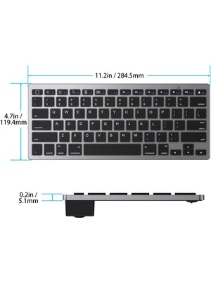 Ultra-Slim Bluetooth Keyboard Compatible with blutooth All Generation, and More Bluetooth Enabled Devices-BR593