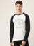 47 Raglan Sleeve Crew Neck Tee Shirt For Men-Off White & Black with Print-SP2088
