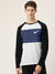 NK Crew Neck Single Jersey Raglan Sleeve Tee Shirt For Men-White & Black with Panel-SP2328