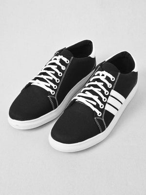 Men Vans Style Stripe Sneaker Shoes-Black-RT1862