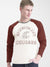 47 Raglan Sleeve Crew Neck Tee Shirt For Men-Off White & Maroon with Print-SP2120