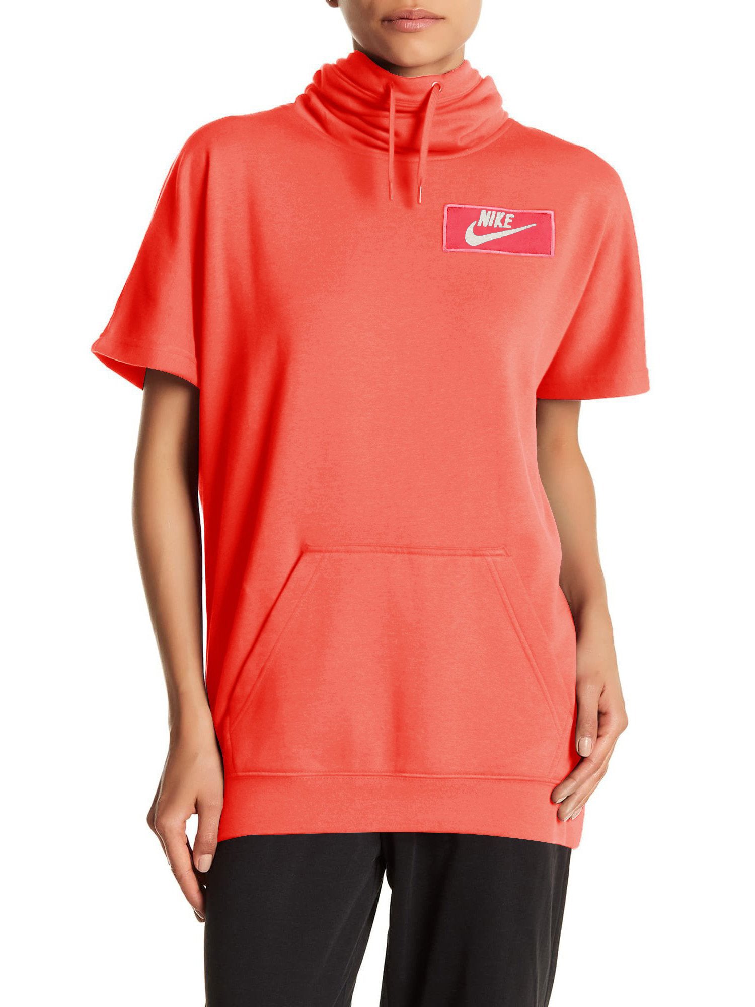 NK Fleece Short Sleeve Hoodie For Ladies-Orange-SP663