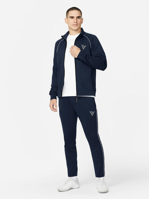 Louis Vicaci Fleece Zipper Tracksuit For Men-Dark Navy-RT1348