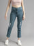 F&F Skinny Fit Stretch Denim For Women-Blue Faded With Grinded Style-SP2459