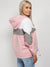 Rising Lightweight Festival Windcheater Hoodie For Ladies-Pink & White-SP3286